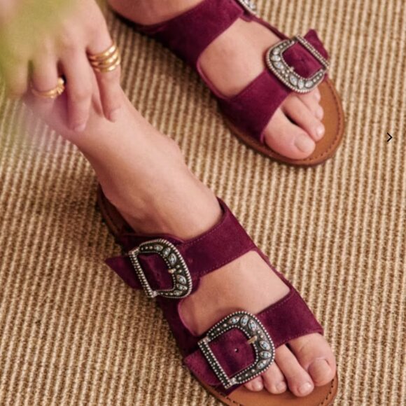 Sezane Jade Low Mules in Plum 39 (8) - Picture 2 of 5